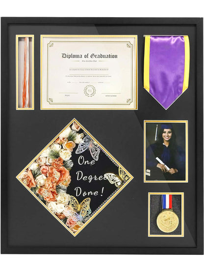Graduation Shadow Box Display Case for Diploma and Cap
