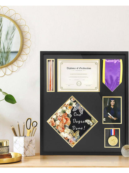 Graduation Shadow Box Display Case for Diploma and Cap