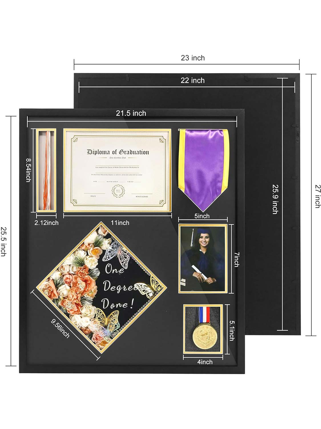 Graduation Shadow Box Display Case for Diploma and Cap