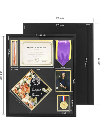 Graduation Shadow Box Display Case for Diploma and Cap