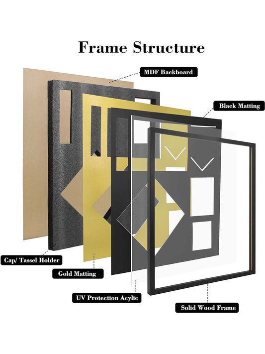 Graduation Shadow Box Display Case for Diploma and Cap